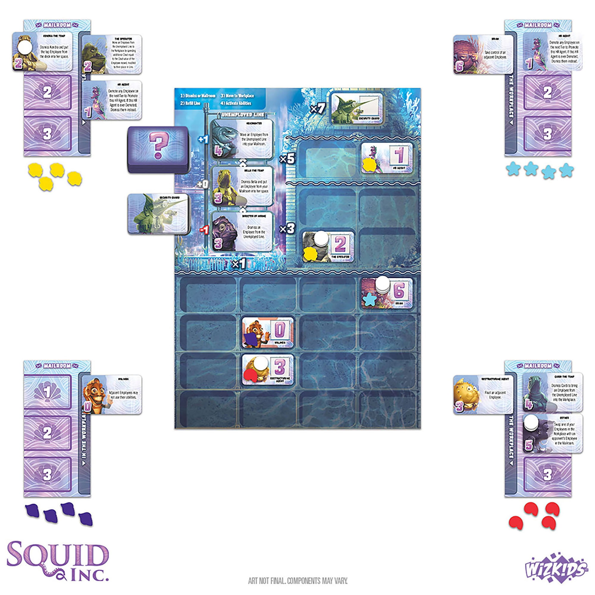 Wizkids: Squid Inc. - Strategy Board Game, Ages 14+, 2-4 Players, 60 Min