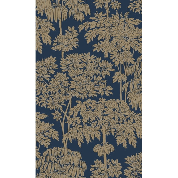 Blue Tonal Trees Tropical Wallpaper