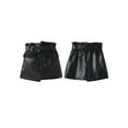 thumbnail image 6 of Gureui Toddler Kids Baby Girls Fall Winter A-Line Leather Skirt Solid Color High Waist Midi Skirt with Pockets and Belt, 6 of 6