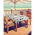 thumbnail image 2 of Fsddascl Turquoise Floral Butterfly Outdoor Tablecloth - 60x102 Inch Rectangle Dining Table Cover, Spring Rustic Botanical Beige Waterproof Outdoor Table Cloth with Umbrella Hole & Zipper for Patio, 2 of 7