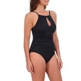 thumbnail image 3 of Jessica Simpson Women's Textured One-Piece Swimsuit, Black Large, 3 of 3