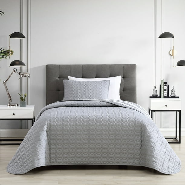 Freshee Reversible 2Piece Twin/Twin XL Quilt Set, Grey