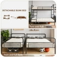 thumbnail image 3 of Lit Superposé en Métal Convertible Yiwa, Robuste Simple sur Double avec Rampes de Sécurité, Échelle, Gain de Place pour Chambre, 3 of 8