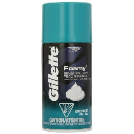 3 Pack Gillette Foamy Sensitive Skin Shaving Cream 11 Oz