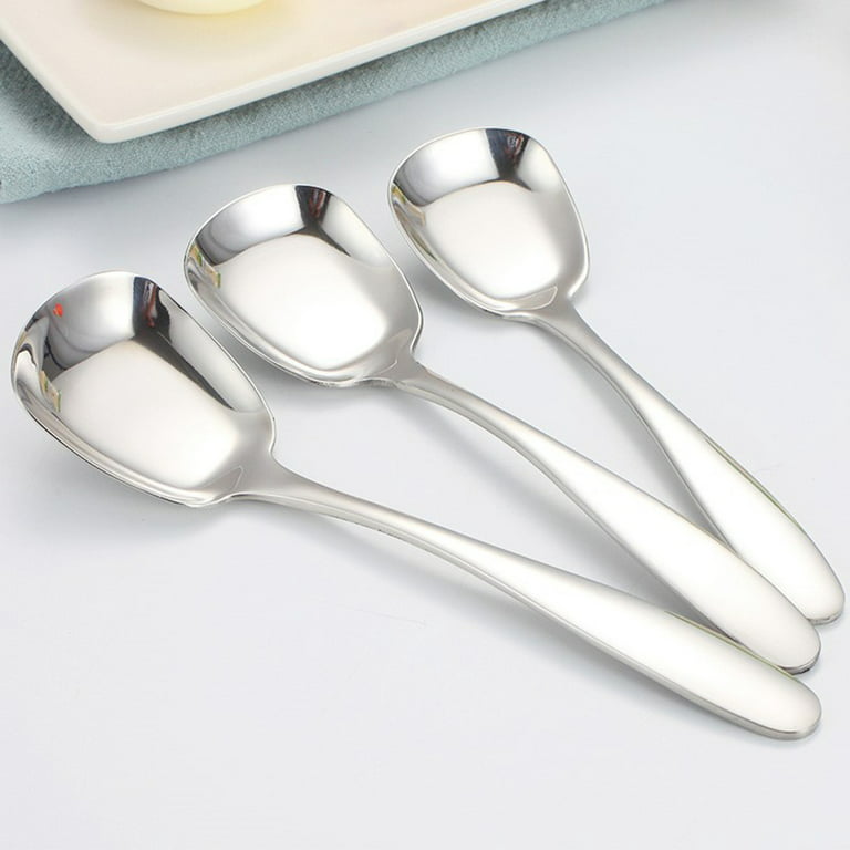 2Pcs 304 Stainless Steel Rice Spoon Gold Square Spoon Ladle