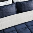 thumbnail image 4 of Homesmart Gray 3 Layer Quilted Microfiber Flannel Sherpa Reversible Comforter Set of 2 Shams Breathable Durable Ultra Soft Warm Cozy Winter Bedding Set Birthday Christmas Gifts, 4 of 7