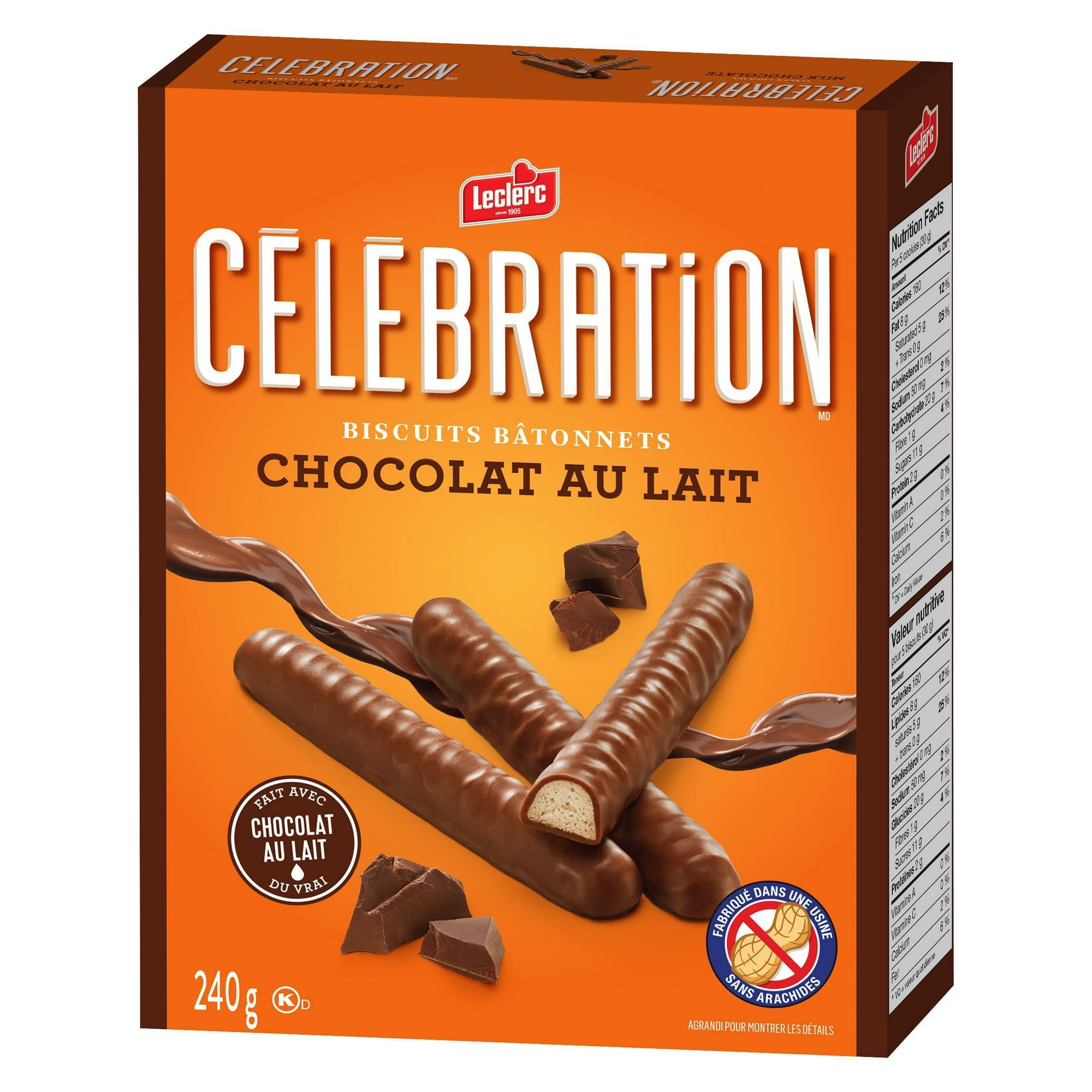 Celebration Milk Chocolate Fingers, 240g / Boxed Cookies