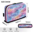 thumbnail image 3 of Standing Pencil Case with Base Large Capacity Stationery Pouch Pen Bag with Zipper for Women Men Watercolor Powder Blue Pattern, 3 of 7
