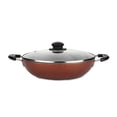 thumbnail image 1 of diollo Non-Stick Aluminum Kadhai with Glass Lid, Gas Stove Compatible Only - 24cm, 2.2 L, Copper, 1 of 4