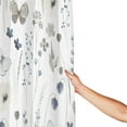 thumbnail image 3 of Grey Butterfly Shower Curtain for Bathroom,Vintage Watercolor Blue Floral and  Leaf Fabric Shower Curtain with Hooks,Nature Floral Plant Bathroom Curtains Shower, 60x72 inch, 3 of 6