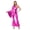 Hot Pink, variant on Women Shiny Bell-Bottom Dance Jumpsuit 70s Disco Retro Hippie Metallic Nightclub Outfit Royal Blue S