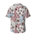 thumbnail image 2 of Xecao offers the Abstract Floral for Men's Casual Short-sleeved Shirt, a button-up collared shirt with a pocket, perfect for beach vacations and yacht travel in the Medium size., 2 of 7
