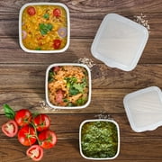 Emeril Lagasse Opal Glass Food Storage Containers, Acrylic Lids, White, 6 Piece Set