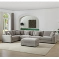 thumbnail image 3 of LolLov Furniture Polyester Modular Sectional Sofa Living Room Furniture Set, Light Gray, 3 of 7