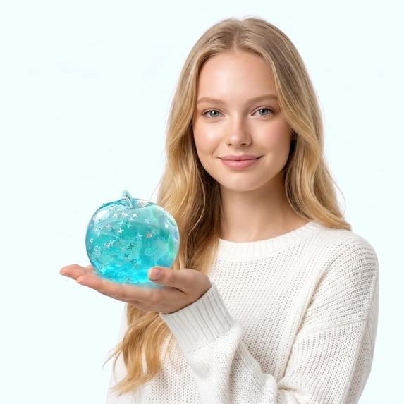 Blue Ocean Slushy Apple Squishy,Slow Rising Squishing,Apple Squishies Stress - Realistic Slow Rising Fruit Fidget for Stress Relief & Anxiety Relaxation