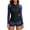 Dark Blue, variant on Womens Long Sleeve Rash Guard 2 Piece Surfing Swimsuits Sun Protection Modest Tankini Bathing Suits Swim Shorts(Green XL)