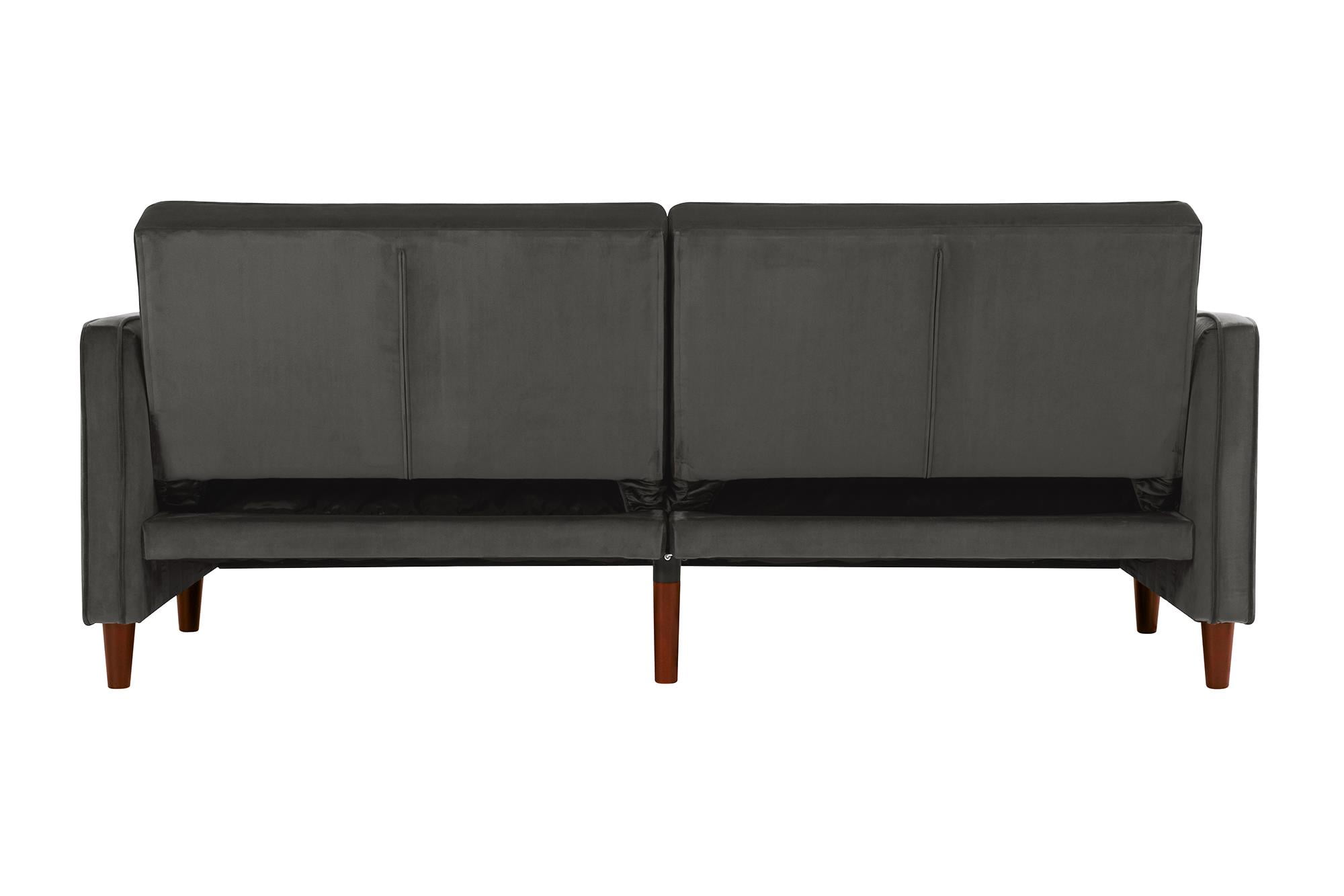 DHP Pin Tufted Transitional Futon and Sofa Bed, Camel Faux Leather