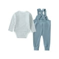 thumbnail image 2 of WESIDOM Newborn Baby Boy Clothes Bodysuit Outfits Long Sleeve Romper Suspender Trousers 0-24M 2Pcs, 2 of 9