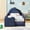Navy Blue + Boucle + Fabric + Foam, variant on Twin Dinosaur-Shaped Kids Bed with Safety Guardrails, Solid Wood Toddler Bed Frame with Boucle Fabric