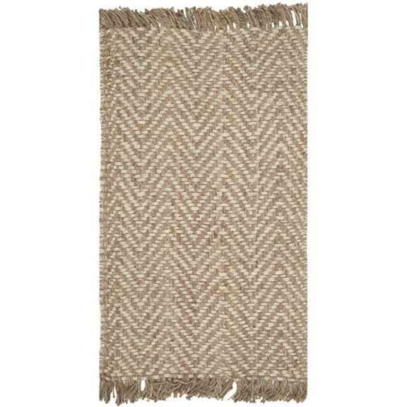 SAFAVIEH Natural Fiber Gillian Striped Area Rug, Bleach/Natural, 3' x 5'