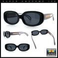 thumbnail image 2 of Womens Metal Chain Jewel Arm Oval Rectangle Mod Plastic Sunglasses Black Purple - Black, 2 of 7