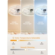 20 Smart Ceiling Fan with Light, 6-Speed Quiet DC Motor, Stepless Dimming LED (3000K-6500K), APP/Remote, Flush Mount for Bedroom, Living Room, Office (Energy Efficient)