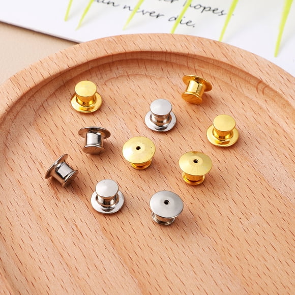 BALAHAPY 10Ud Sujetapines Metálicos Con Seguro Para Insignias Y Accesorios