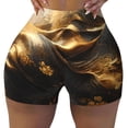 thumbnail image 2 of Uemuo Luxurious Gold Flow Pattern Women Workout Impact Shorts Scrunch Butt Lifting Gym Shorts Seamless Booty Biker Shorts-X-Large, 2 of 8