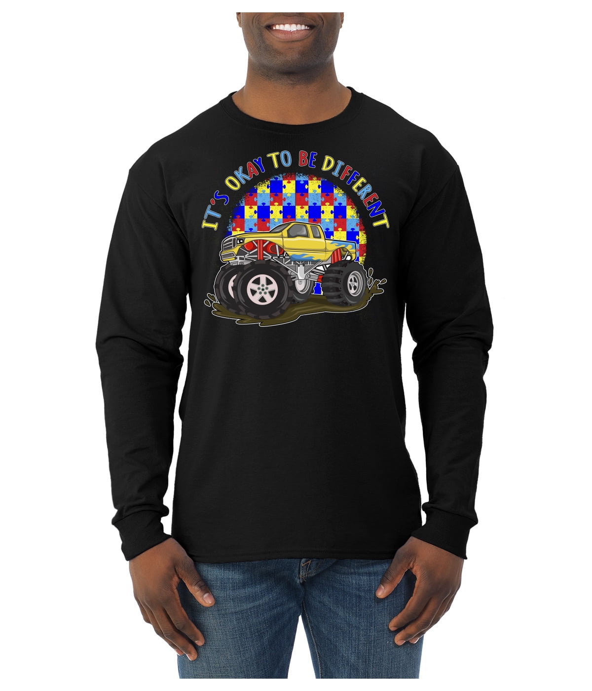 Wild Bobby Its Okay to Be Different | Truck Autism Awareness Men Long Sleeve Shirt