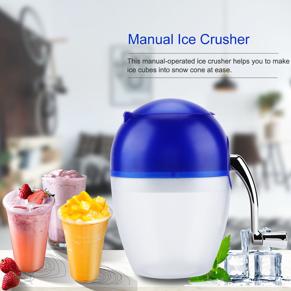 Manual Ice Crusher for Home Portable Ice Shaver Household Snow Cone Machine Maker for Cold Drinks Cocktails Fruit Dessert 