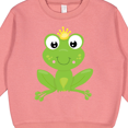 thumbnail image 3 of Inktastic Cute Frog, Green Frog, Crown, Frog Prince Toddler Sweatshirt, 3 of 4