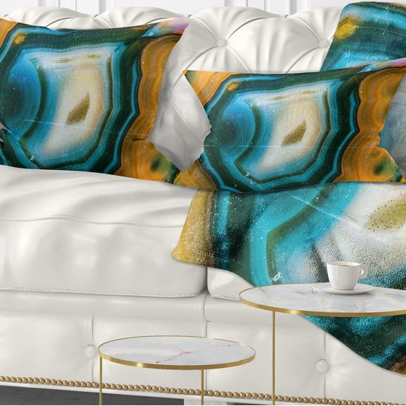 Designart Colorful Agate Pattern - Abstract Throw Pillow - 12x20