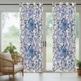 thumbnail image 5 of Outdoor Curtains for Patio Waterproof, Boho Blue Flower Outdoor Privacy Panels Grommet, Spring Watercolor Country Floral Plant Blackout Outside Curtains for Porch/Cabana 54"x108", 1 Panel, 5 of 8