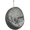 thumbnail image 4 of Modern Contemporary Urban Design Outdoor Patio Balcony Swing Chair, Grey Gray, Rattan, 4 of 5