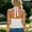 White, variant on Womens Tank Tops Floral Button Knit Texture Slim Fit Halter Top Breathable Womens Cami Khaki L