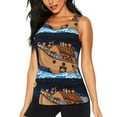 thumbnail image 2 of Uemuo Ocean Scene with Noah's Ark Pattern Workout Tank Tops for Women Breathable Moisture-wicking tank top Sleeveless Running Loose Fit Yoga Tops Active Shirts Sports Gym Exercise, 2 of 9