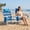 Blue stripe 2, variant on WILDYEE 2pcs Double Camping Chair,Beach Chairs with Cup Holder Heavy Duty Folding Loveseat for Outside Lawn Patio (Blue Stripe)
