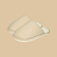 thumbnail image 2 of qkdmdw Khaki Unisex Slippers Women'S Slippers Closed-Toe Striped Plush Fleece Lined Warm Cozy Comfortable House Slippers For Winter, 2 of 7