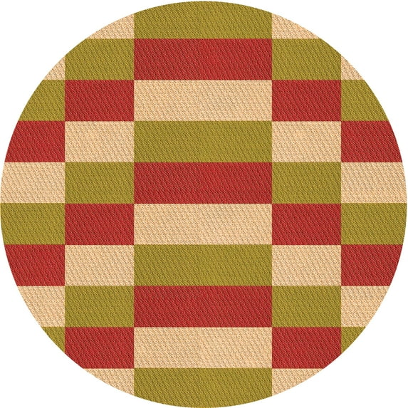 Ahgly Company Machine Washable Indoor Round Transitional Orange Area Rugs, 3' Round