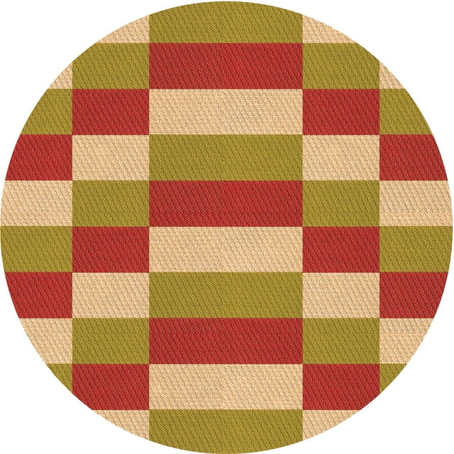 Ahgly Company Tapis Rond Lavable en Machine Intérieur Transitionnel Orange, 7 Pieds Rond