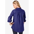 thumbnail image 2 of Roaman's Women's Plus Size Kate Long Sleeve Easy Cotton-Blend Button-Front Shirt, 2 of 6
