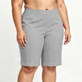 thumbnail image 5 of ZToonmas Women's Plus Size High Waist Pull on Bermuda Shorts Stretch Waist Straight Leg Knee Length Casual Golf Walking Shorts with Side Pockets, 5 of 8