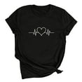 thumbnail image 5 of MaFYtyTPR Women's T-Shirts for Valentine's Day Fashion Short Sleeve Love Printed Round Neck Loose Pullover Tops Black L, 5 of 5