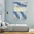 thumbnail image 6 of Marble Texture Kitchen Curtains Valances and Tiers Set of 3 Modern Gold Blue Ripple Effect Tier Curtains and Valance with Rod Pocket for Small Windows, 27.5"x24", 6 of 9