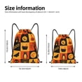 thumbnail image 2 of Disketp Halloween Banner Symbols Drawstring Backpack Drawstring Gym Bags Draw String Bags for Sports, Gym, Travel, Swimming, Beach-Small, 2 of 6