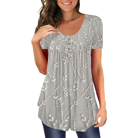 Womens Tops Short Sleeve Summer Tops For Women Casual Tunic Leggings Up Ruched Blouses Clothes Womens T Shirts