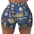 thumbnail image 2 of Fotbe Marine Nautical Shorts Sin Costuras – Shorts Deportivos de Cintura Alta para Mujer, Elásticos para Gimnasio, Yoga, Running o Ciclismo-XX-Large, 2 of 8