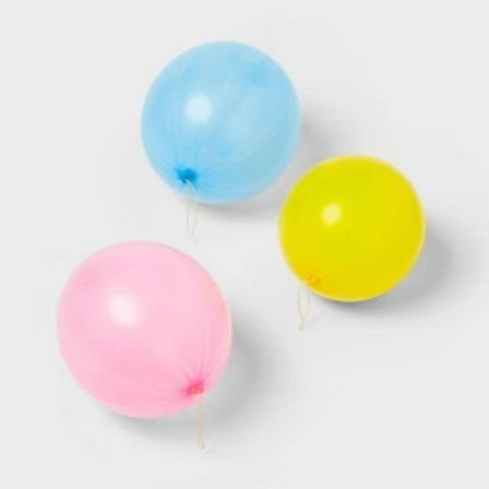 6ct Punch Balloons - Multicolor Party Supplies for Kids, Punching Balloons with Rubber Band, Ages 8 
