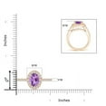 thumbnail image 4 of ANGARA Natural 1.6 Ct. Amethyst with Diamond Halo Ring in 14K Rose Gold for Women (Ring Size: 3), 4 of 9