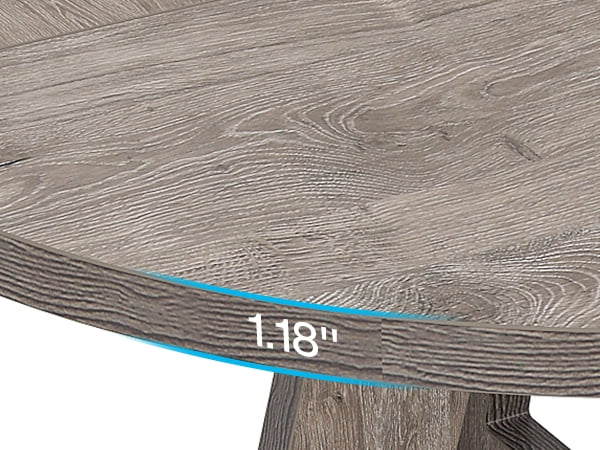 MAYEERTY 47 Inch Farmhouse Round Dining Table, Wooden Kitchen Dinner Table for 4 People with Sturdy Metal Frame